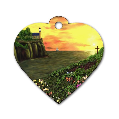 Eddie s Sunset Dog Tag Heart (Two Sides) from ArtsNow.com Front