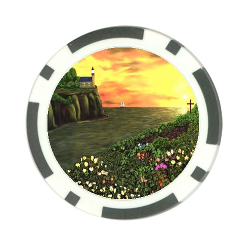 Eddie s Sunset Poker Chip Card Guard from ArtsNow.com Back