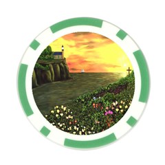 Eddie s Sunset Poker Chip Card Guard from ArtsNow.com Back
