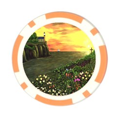 Eddie s Sunset Poker Chip Card Guard from ArtsNow.com Back