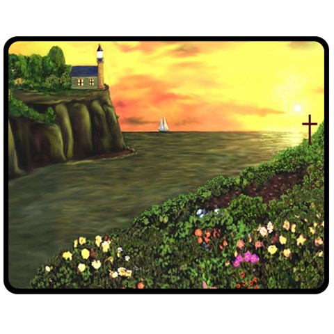 Eddie s Sunset Fleece Blanket (Medium) from ArtsNow.com 60 x50  Blanket Front