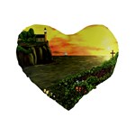 Eddie s Sunset Standard 16  Premium Heart Shape Cushion 