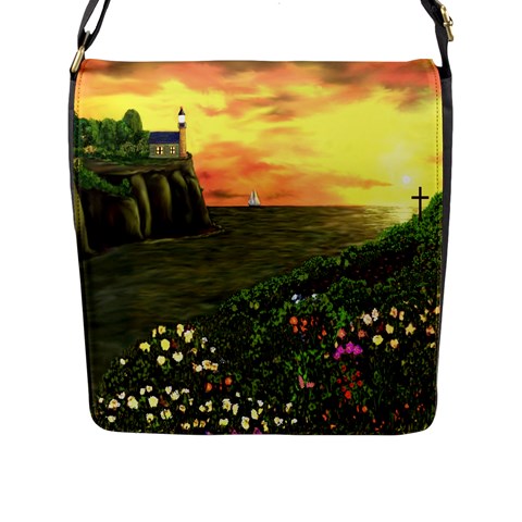 Eddie s Sunset Flap Closure Messenger Bag (L) from ArtsNow.com Front