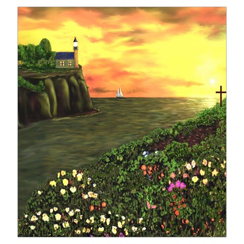 Eddie s Sunset Drawstring Pouch (Large) from ArtsNow.com Back