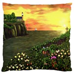 Eddie s Sunset Large Flano Cushion Case (Two Sides)