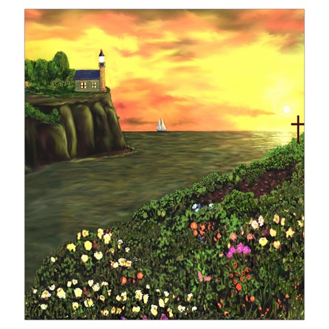 Eddie s Sunset Drawstring Pouch (XXL) from ArtsNow.com Front