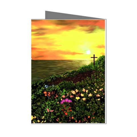Eddie s Sunset  By Ave Hurley   Square (2) Eddie s Sunset By Ave Hurley   [stretched] Mini Greeting Cards (Pkg of 8) from ArtsNow.com Left