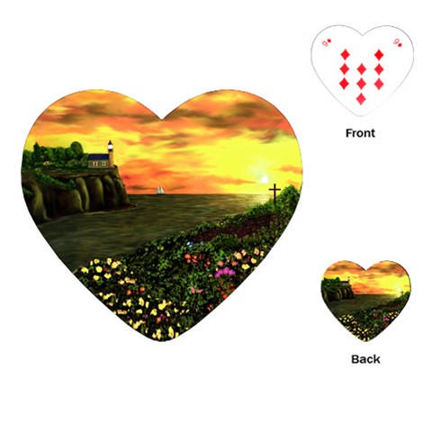 Eddie s Sunset  By Ave Hurley   Square (2) Eddie s Sunset By Ave Hurley   [stretched] Playing Cards Single Design (Heart) from ArtsNow.com Front