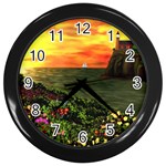 Eileen s Sunset Wall Clock (Black)