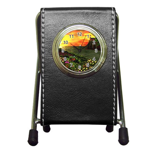 Eileen s Sunset Pen Holder Desk Clock from ArtsNow.com Front