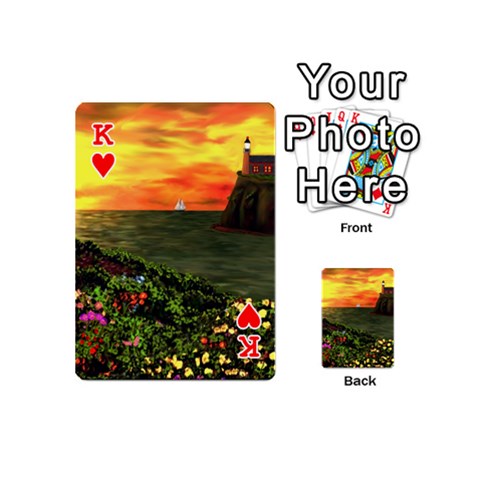 King Eileen s Sunset Playing Cards 54 Designs (Mini) from ArtsNow.com Front - HeartK