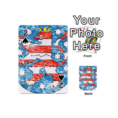 Coat Of Arms Of Thuringia Playing Cards 54 Designs (Mini) from ArtsNow.com Front - Spade2