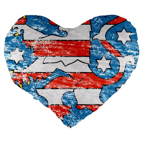 Coat Of Arms Of Thuringia Large 19  Premium Heart Shape Cushion from ArtsNow.com Back