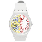 Coat Of Arms Of Schleswig Holstein Round Plastic Sport Watch (M)