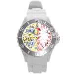 Coat Of Arms Of Schleswig Holstein Round Plastic Sport Watch (L)