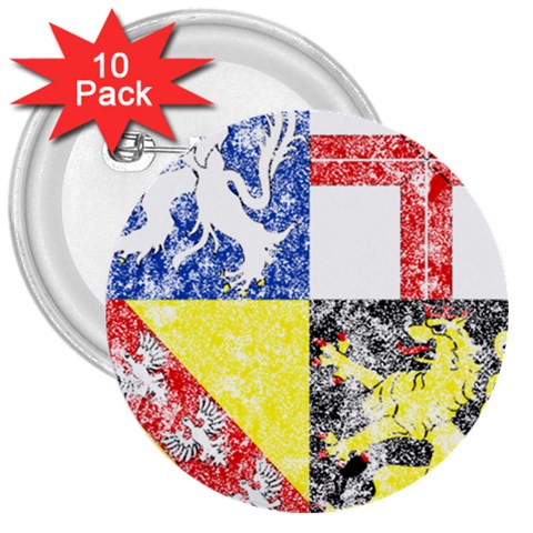 Coa De Saarland 3  Button (10 pack) from ArtsNow.com Front