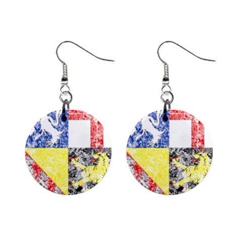 Coa De Saarland 1  Button Earrings from ArtsNow.com Front