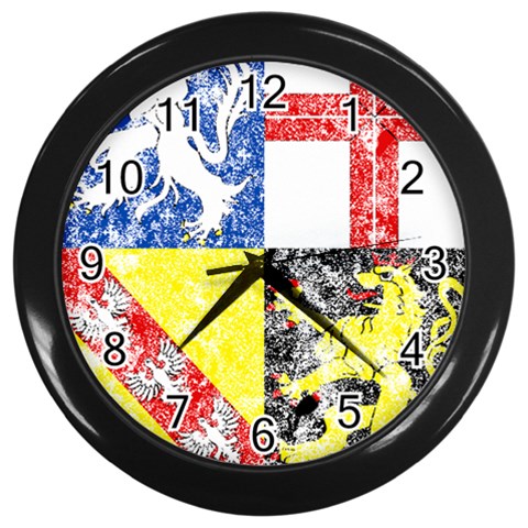 Coa De Saarland Wall Clock (Black) from ArtsNow.com Front