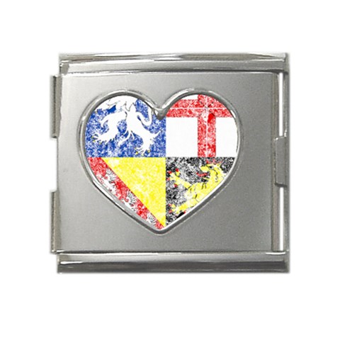 Coa De Saarland Mega Link Heart Italian Charm (18mm) from ArtsNow.com Front