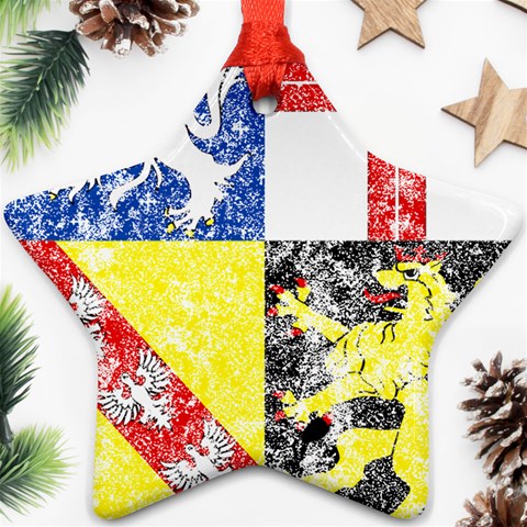 Coa De Saarland Star Ornament (Two Sides) from ArtsNow.com Front
