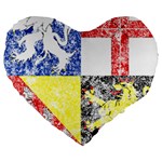 Coa De Saarland Large 19  Premium Flano Heart Shape Cushion