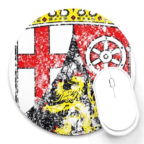 Coat Of Arms Of Rhineland Palatinate Round Mousepad from ArtsNow.com Front