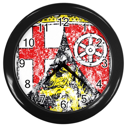 Coat Of Arms Of Rhineland Palatinate Wall Clock (Black) from ArtsNow.com Front