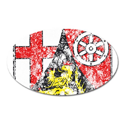 Coat Of Arms Of Rhineland Palatinate Magnet (Oval) from ArtsNow.com Front