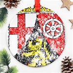 Coat Of Arms Of Rhineland Palatinate Round Ornament (Two Sides)