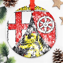 Coat Of Arms Of Rhineland Palatinate Round Ornament (Two Sides) from ArtsNow.com Back