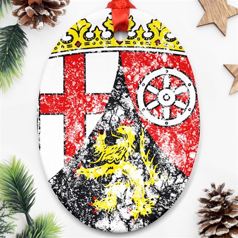 Coat Of Arms Of Rhineland Palatinate Oval Ornament (Two Sides) from ArtsNow.com Front