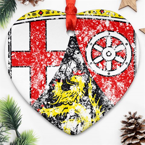 Coat Of Arms Of Rhineland Palatinate Heart Ornament (Two Sides) from ArtsNow.com Front