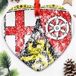 Coat Of Arms Of Rhineland Palatinate Heart Ornament (Two Sides)
