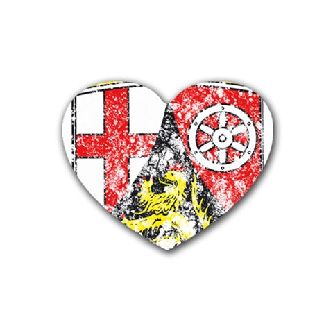 Coat Of Arms Of Rhineland Palatinate Rubber Coaster (Heart) from ArtsNow.com Front