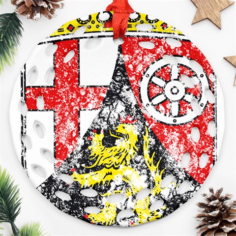 Coat Of Arms Of Rhineland Palatinate Ornament (Round Filigree) from ArtsNow.com Front