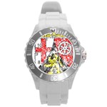 Coat Of Arms Of Rhineland Palatinate Round Plastic Sport Watch (L)