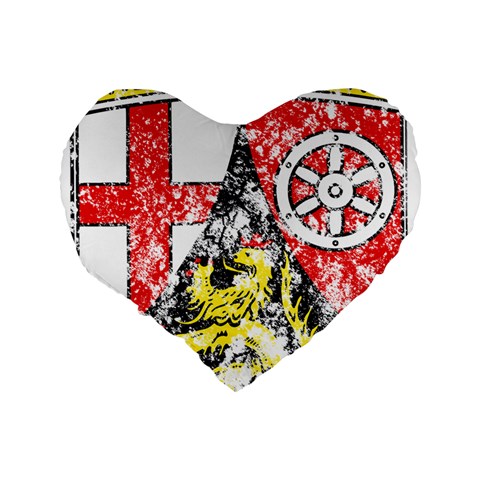 Coat Of Arms Of Rhineland Palatinate Standard 16  Premium Heart Shape Cushion  from ArtsNow.com Back