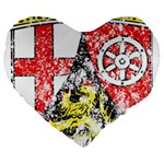 Coat Of Arms Of Rhineland Palatinate Large 19  Premium Heart Shape Cushion