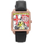 Coat Of Arms Of Rhineland Palatinate Rose Gold Leather Watch 