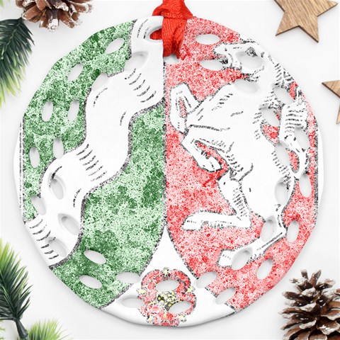 Coat Of Arms Of North Rhine Westfalia Round Filigree Ornament (Two Sides) from ArtsNow.com Back