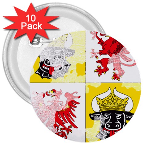 Coat Of Arms Of Mecklenburg Western Pomerania 3  Button (10 pack) from ArtsNow.com Front