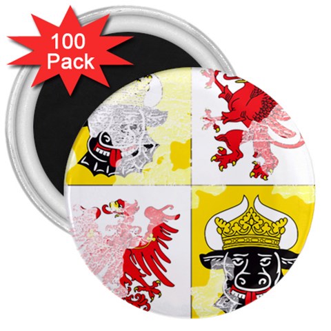 Coat Of Arms Of Mecklenburg Western Pomerania 3  Magnet (100 pack) from ArtsNow.com Front