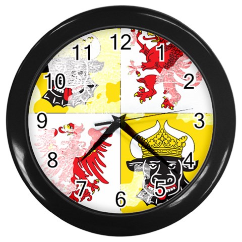 Coat Of Arms Of Mecklenburg Western Pomerania Wall Clock (Black) from ArtsNow.com Front
