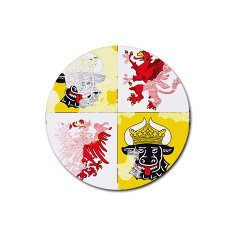 Coat Of Arms Of Mecklenburg Western Pomerania Rubber Coaster (Round) from ArtsNow.com Front