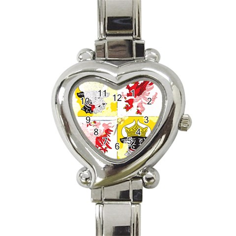 Coat Of Arms Of Mecklenburg Western Pomerania Heart Italian Charm Watch from ArtsNow.com Front