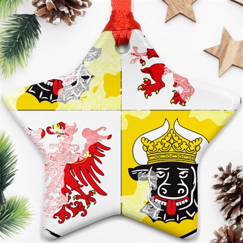 Coat Of Arms Of Mecklenburg Western Pomerania Star Ornament (Two Sides) from ArtsNow.com Front