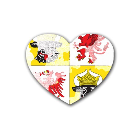 Coat Of Arms Of Mecklenburg Western Pomerania Rubber Coaster (Heart) from ArtsNow.com Front