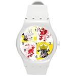 Coat Of Arms Of Mecklenburg Western Pomerania Round Plastic Sport Watch (M)
