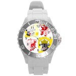 Coat Of Arms Of Mecklenburg Western Pomerania Round Plastic Sport Watch (L)