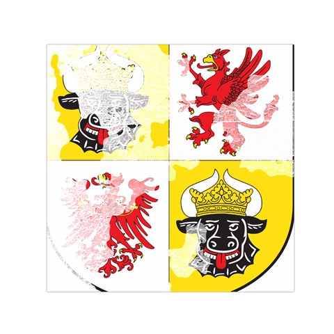 Coat Of Arms Of Mecklenburg Western Pomerania Small Satin Scarf (Square) from ArtsNow.com Front